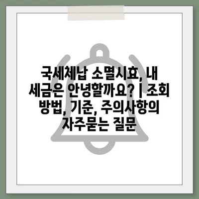 국세체납 소멸시효, 내 세금은 안녕할까요? | 조회 방법, 기준, 주의사항