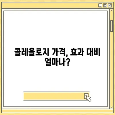 콜레올로지 가격 비교| 당신에게 맞는 최적의 선택 | 콜레올로지, 가격, 비교, 추천, 정보