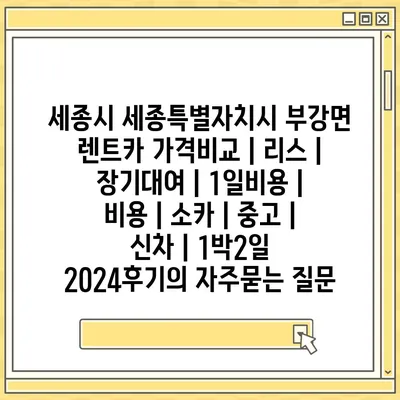 세종시 세종특별자치시 부강면 렌트카 가격비교 | 리스 | 장기대여 | 1일비용 | 비용 | 소카 | 중고 | 신차 | 1박2일 2024후기