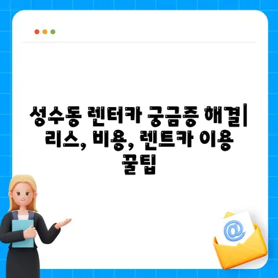 서울시 성동구 성수2가제1동 렌트카 가격비교 | 리스 | 장기대여 | 1일비용 | 비용 | 소카 | 중고 | 신차 | 1박2일 2024후기