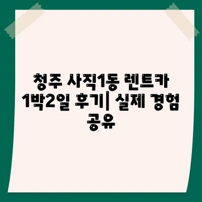 충청북도 청주시 서원구 사직1동 렌트카 가격비교 | 리스 | 장기대여 | 1일비용 | 비용 | 소카 | 중고 | 신차 | 1박2일 2024후기