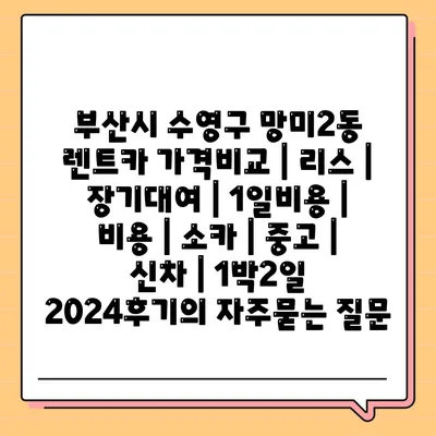 부산시 수영구 망미2동 렌트카 가격비교 | 리스 | 장기대여 | 1일비용 | 비용 | 소카 | 중고 | 신차 | 1박2일 2024후기