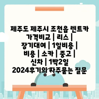 제주도 제주시 조천읍 렌트카 가격비교 | 리스 | 장기대여 | 1일비용 | 비용 | 소카 | 중고 | 신차 | 1박2일 2024후기