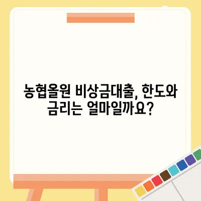 농협올원 비상금대출, 딱 맞는 조건 찾고 빠르게 받는 방법 | 비상금, 대출, 신청, 조건, 한도, 금리