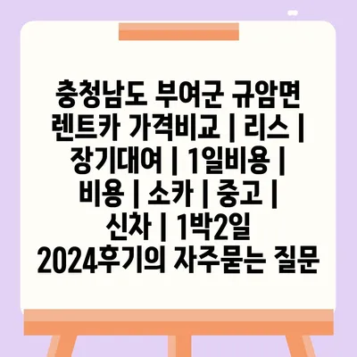 충청남도 부여군 규암면 렌트카 가격비교 | 리스 | 장기대여 | 1일비용 | 비용 | 소카 | 중고 | 신차 | 1박2일 2024후기