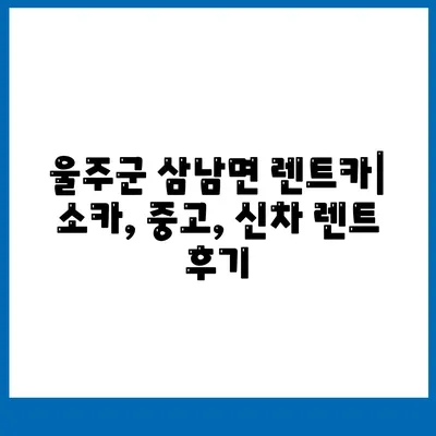 울산시 울주군 삼남면 렌트카 가격비교 | 리스 | 장기대여 | 1일비용 | 비용 | 소카 | 중고 | 신차 | 1박2일 2024후기