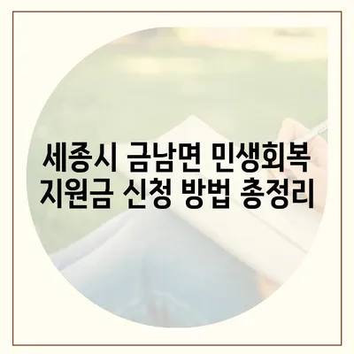 세종시 세종특별자치시 금남면 민생회복지원금 | 신청 | 신청방법 | 대상 | 지급일 | 사용처 | 전국민 | 이재명 | 2024