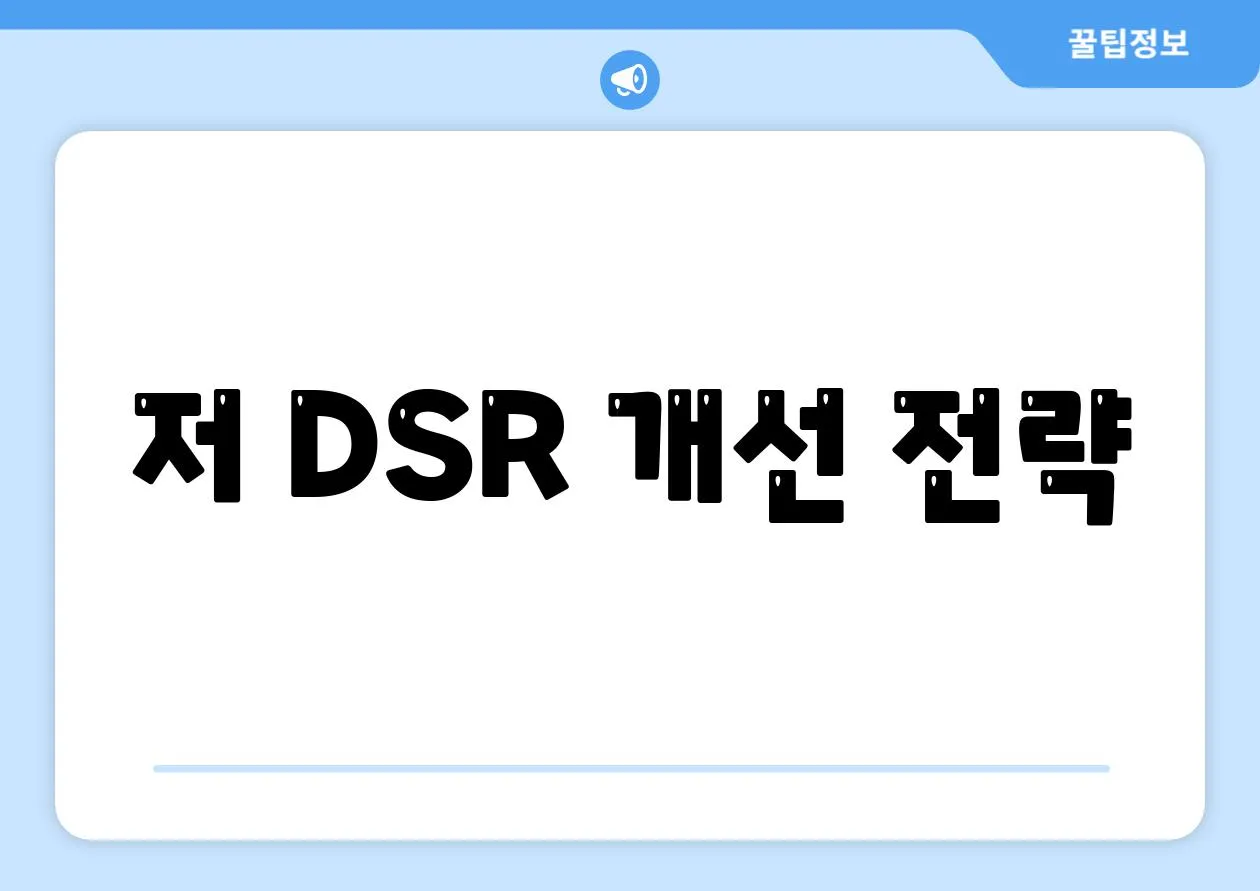 저 DSR 개선 전략