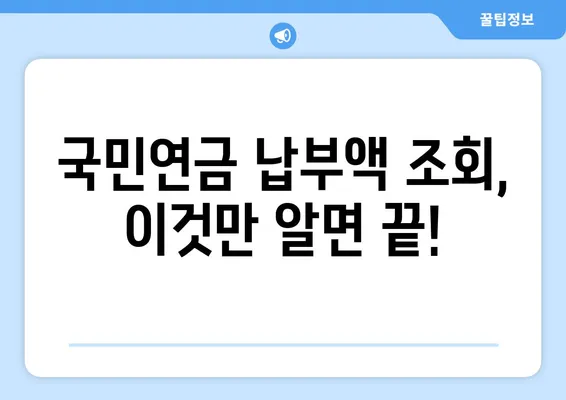 국민연금 납부액 조회