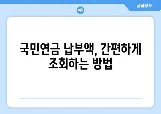 국민연금 납부액 조회