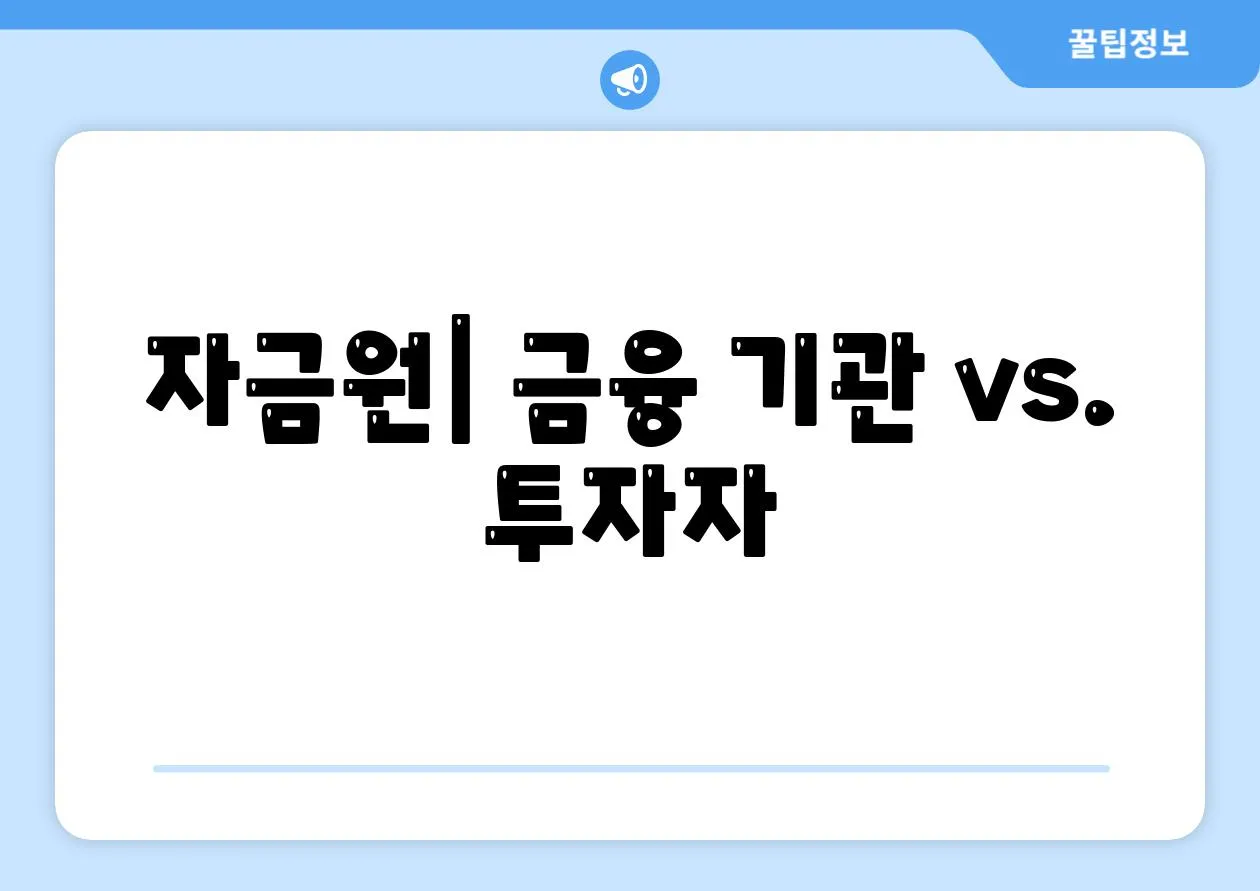 자금원| 금융 기관 vs. 투자자