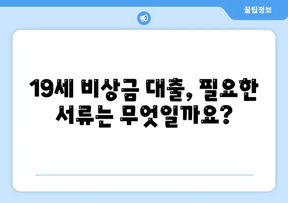 만 19세 비상금대출 신청