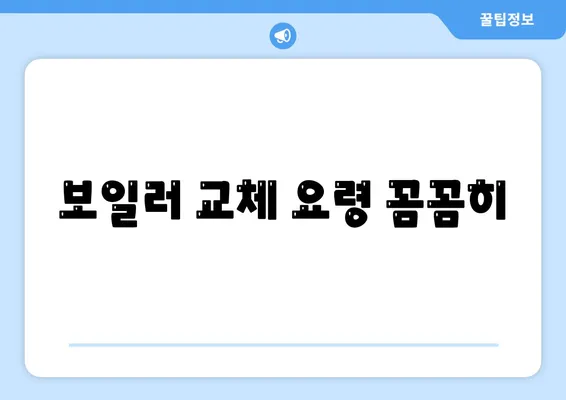 보일러 교체 요령 꼼꼼히