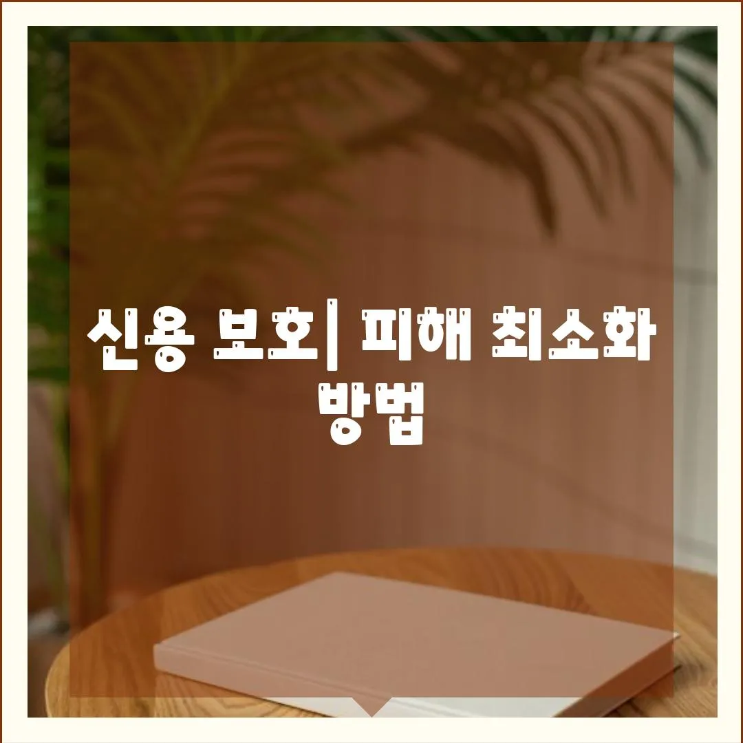 신용 보호| 피해 최소화 방법