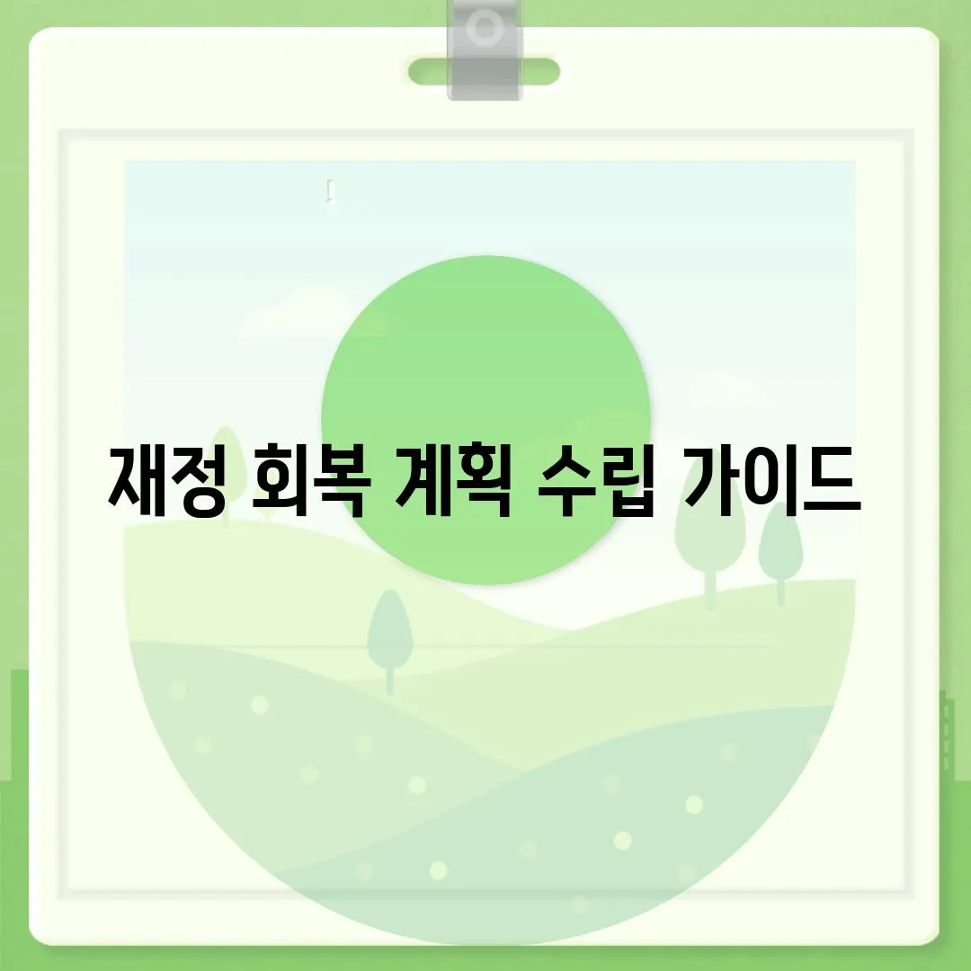 재정 회복 계획 수립 가이드