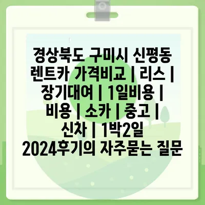 경상북도 구미시 신평동 렌트카 가격비교 | 리스 | 장기대여 | 1일비용 | 비용 | 소카 | 중고 | 신차 | 1박2일 2024후기