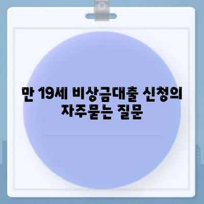 만 19세 비상금대출 신청