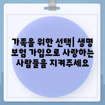 생명 보험 가입