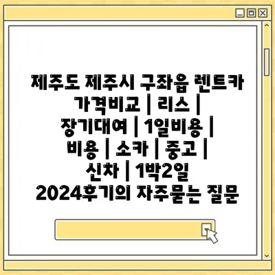 제주도 제주시 구좌읍 렌트카 가격비교 | 리스 | 장기대여 | 1일비용 | 비용 | 소카 | 중고 | 신차 | 1박2일 2024후기