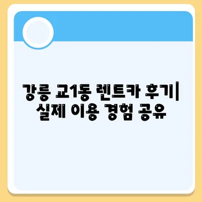 강원도 강릉시 교1동 렌트카 가격비교 | 리스 | 장기대여 | 1일비용 | 비용 | 소카 | 중고 | 신차 | 1박2일 2024후기