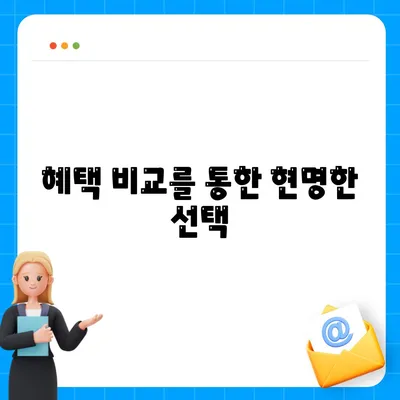 혜택 비교를 통한 현명한 선택