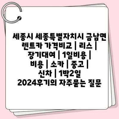 세종시 세종특별자치시 금남면 렌트카 가격비교 | 리스 | 장기대여 | 1일비용 | 비용 | 소카 | 중고 | 신차 | 1박2일 2024후기