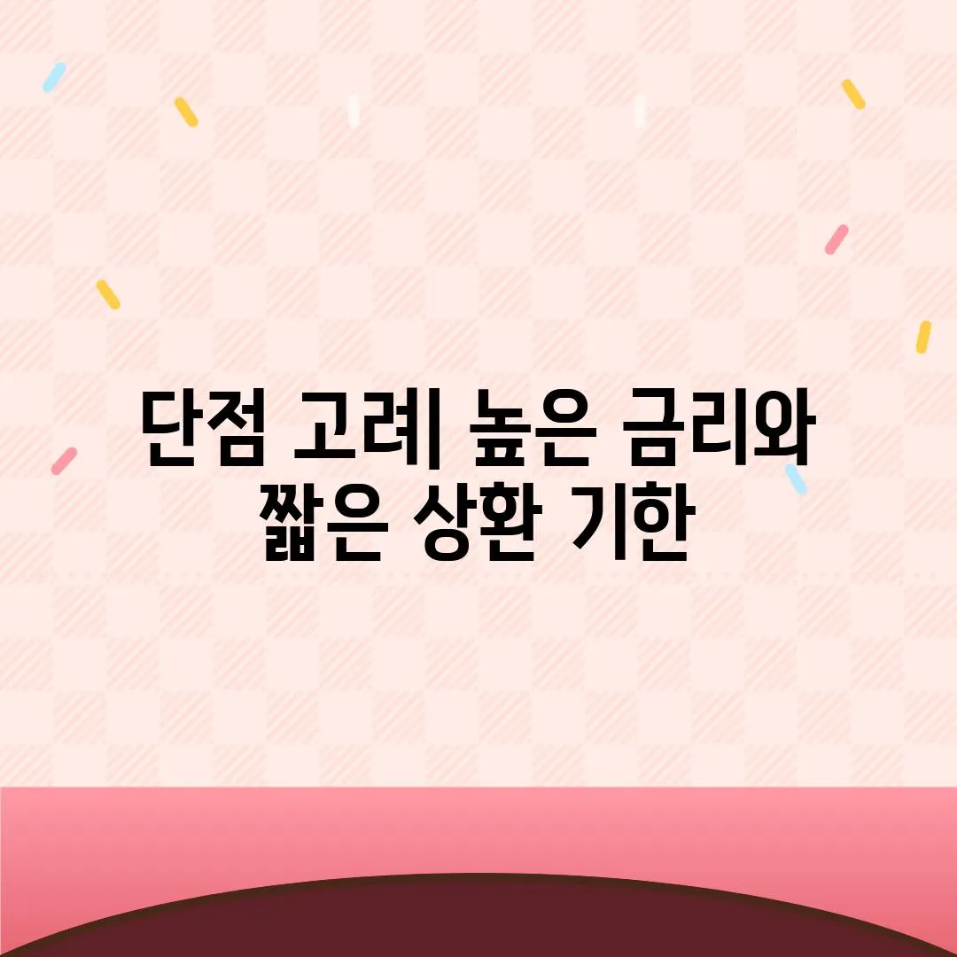 단점 고려| 높은 금리와 짧은 상환 기한