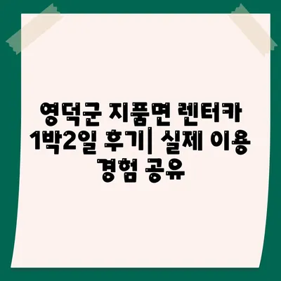 경상북도 영덕군 지품면 렌트카 가격비교 | 리스 | 장기대여 | 1일비용 | 비용 | 소카 | 중고 | 신차 | 1박2일 2024후기