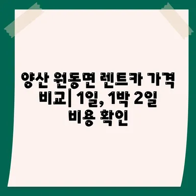 경상남도 양산시 원동면 렌트카 가격비교 | 리스 | 장기대여 | 1일비용 | 비용 | 소카 | 중고 | 신차 | 1박2일 2024후기