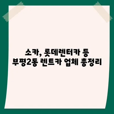 인천시 부평구 부평2동 렌트카 가격비교 | 리스 | 장기대여 | 1일비용 | 비용 | 소카 | 중고 | 신차 | 1박2일 2024후기