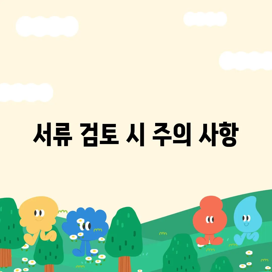 서류 검토 시 주의 사항