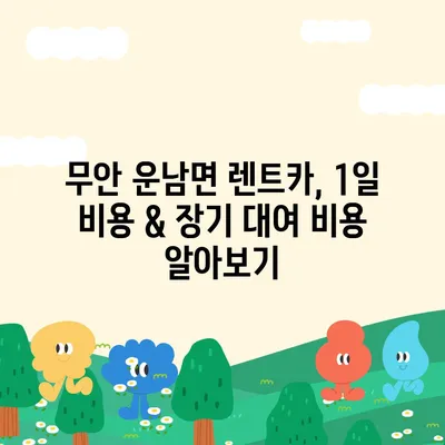 전라남도 무안군 운남면 렌트카 가격비교 | 리스 | 장기대여 | 1일비용 | 비용 | 소카 | 중고 | 신차 | 1박2일 2024후기