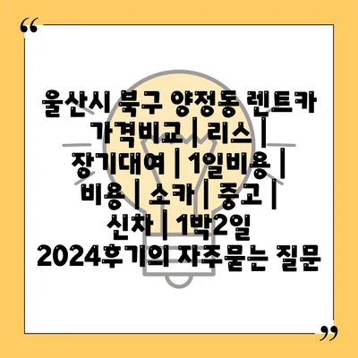 울산시 북구 양정동 렌트카 가격비교 | 리스 | 장기대여 | 1일비용 | 비용 | 소카 | 중고 | 신차 | 1박2일 2024후기