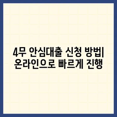 4무 안심대출 신청 가이드| 조건, 필요 서류, 신청 방법 총정리 | 무서류, 무방문, 무담보, 무보증, 대출 정보