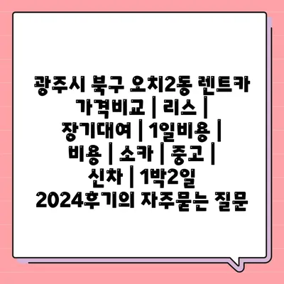 광주시 북구 오치2동 렌트카 가격비교 | 리스 | 장기대여 | 1일비용 | 비용 | 소카 | 중고 | 신차 | 1박2일 2024후기