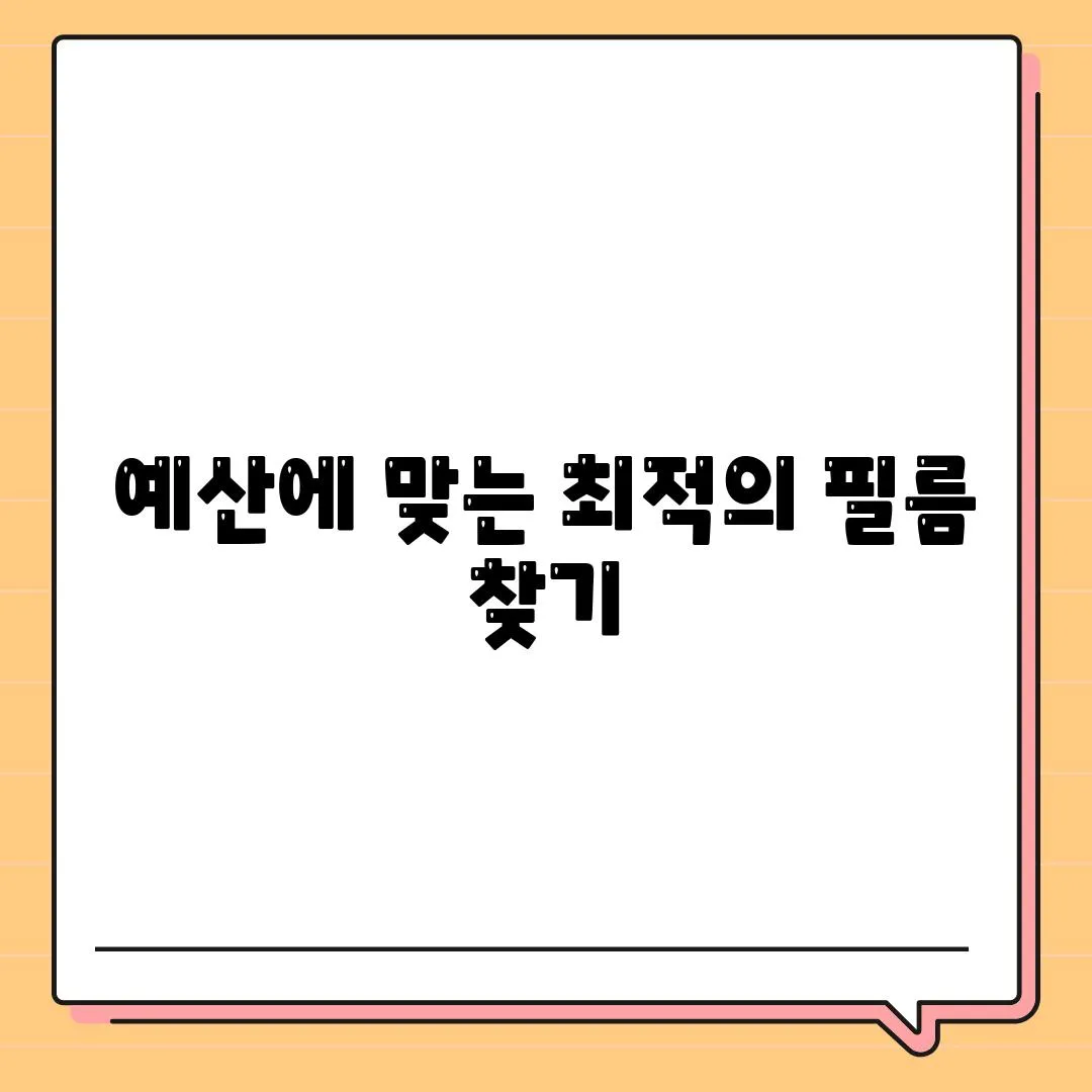 예산에 맞는 최적의 필름 찾기