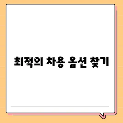 최적의 차용 옵션 찾기