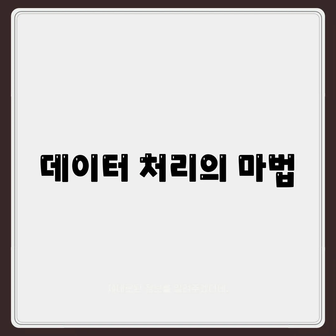 데이터 처리의 마법