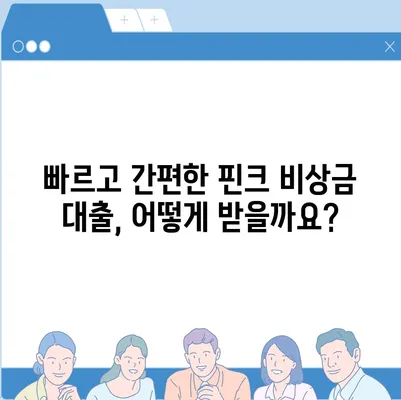 핀크 비상금 대출, 급할 때 빠르게 받는 방법 | 비상금, 소액대출, 핀크