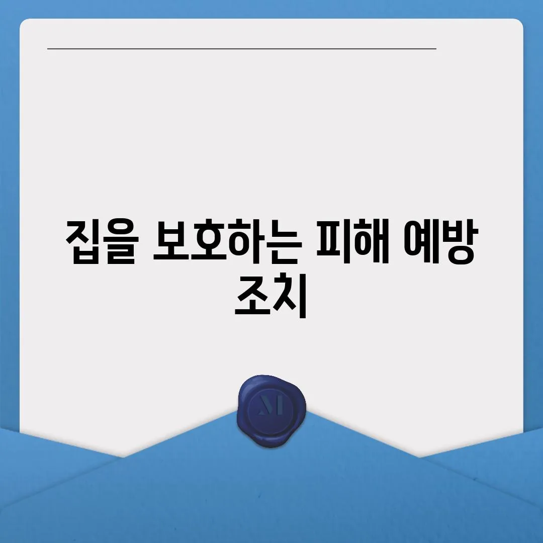 집을 보호하는 피해 예방 조치