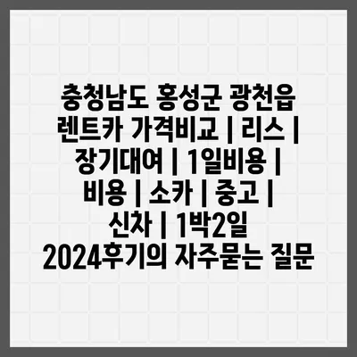 충청남도 홍성군 광천읍 렌트카 가격비교 | 리스 | 장기대여 | 1일비용 | 비용 | 소카 | 중고 | 신차 | 1박2일 2024후기