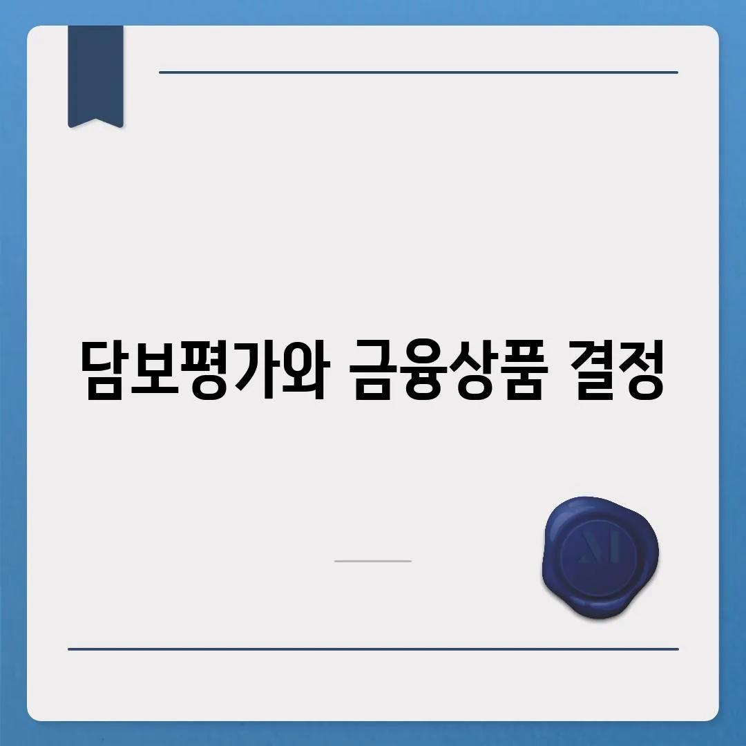 담보평가와 금융상품 결정