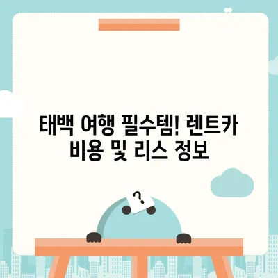 강원도 태백시 삼수동 렌트카 가격비교 | 리스 | 장기대여 | 1일비용 | 비용 | 소카 | 중고 | 신차 | 1박2일 2024후기