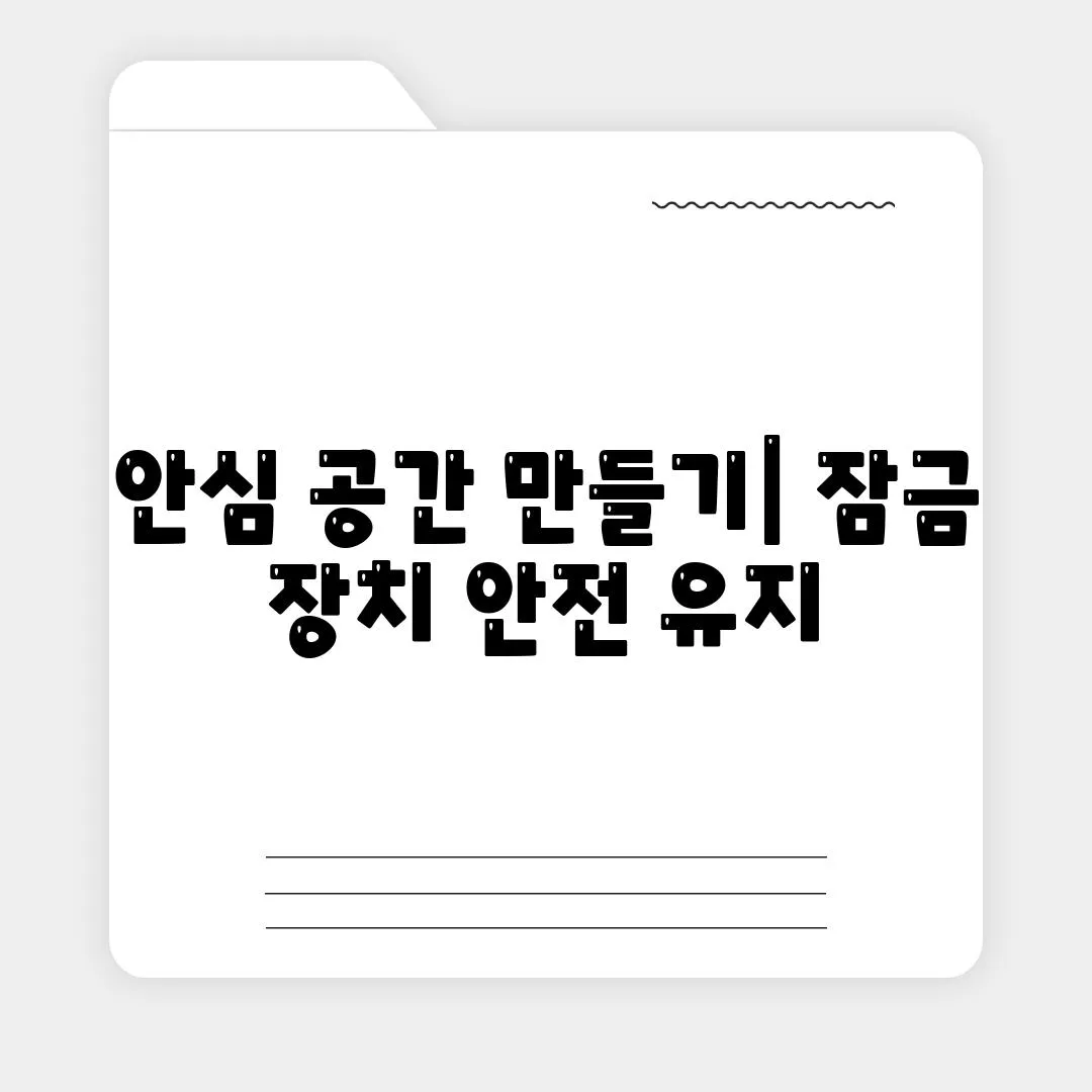 안심 공간 만들기| 잠금 장치 안전 유지