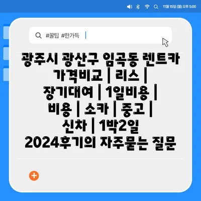 광주시 광산구 임곡동 렌트카 가격비교 | 리스 | 장기대여 | 1일비용 | 비용 | 소카 | 중고 | 신차 | 1박2일 2024후기