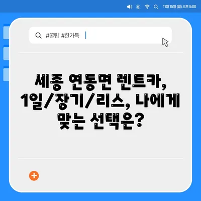 세종시 세종특별자치시 연동면 렌트카 가격비교 | 리스 | 장기대여 | 1일비용 | 비용 | 소카 | 중고 | 신차 | 1박2일 2024후기