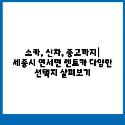 세종시 세종특별자치시 연서면 렌트카 가격비교 | 리스 | 장기대여 | 1일비용 | 비용 | 소카 | 중고 | 신차 | 1박2일 2024후기