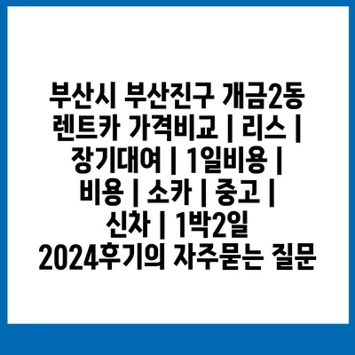 부산시 부산진구 개금2동 렌트카 가격비교 | 리스 | 장기대여 | 1일비용 | 비용 | 소카 | 중고 | 신차 | 1박2일 2024후기