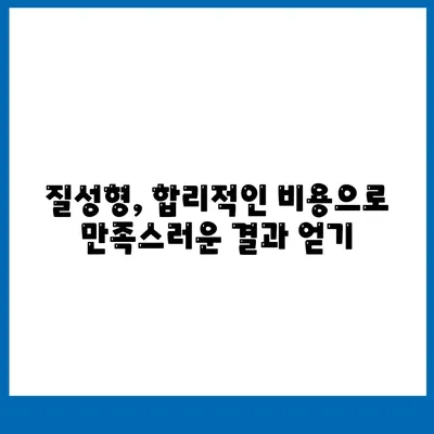 질성형 가격