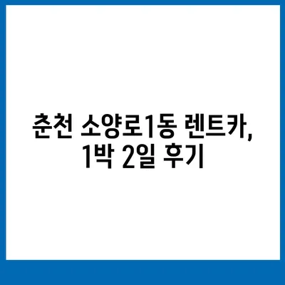 강원도 춘천시 소양로1동 렌트카 가격비교 | 리스 | 장기대여 | 1일비용 | 비용 | 소카 | 중고 | 신차 | 1박2일 2024후기